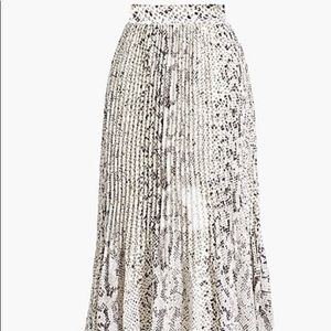 J. Crew Snakeskin Print Pleated Midi Skirt